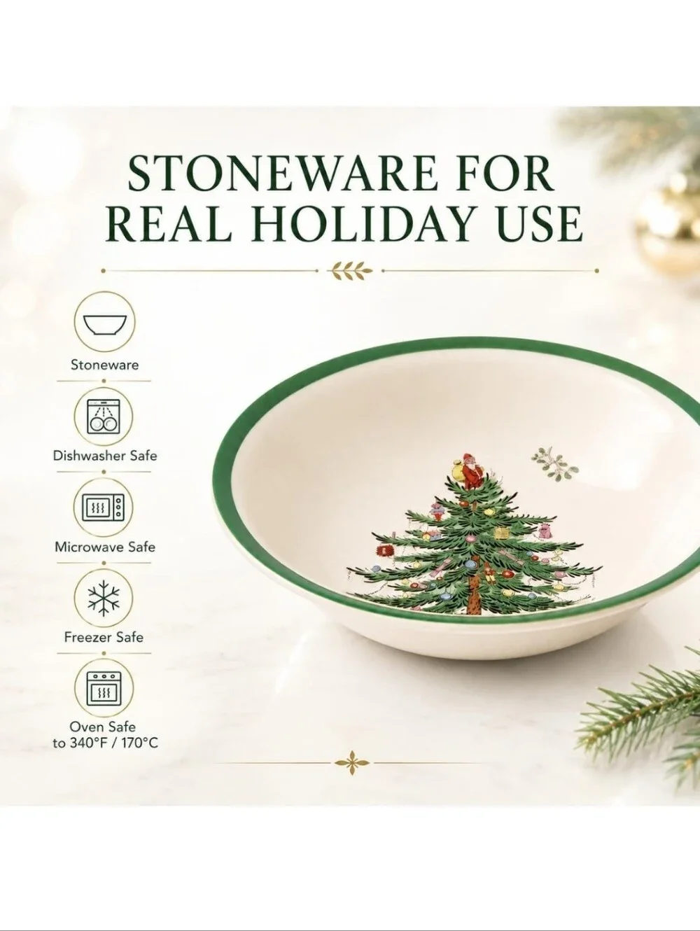 Spode Christmas Tree Set of 4 Cereal Dessert Bowls 6